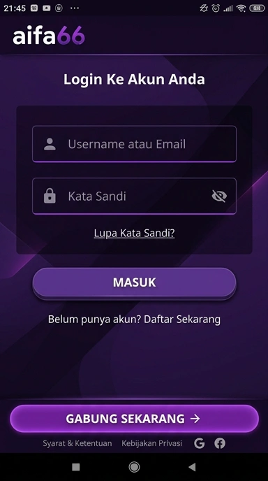 Cara Masuk Akun aifa66 untuk Pengguna Android