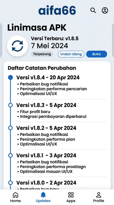 Riwayat Versi Aplikasi aifa66 untuk Pengguna Android