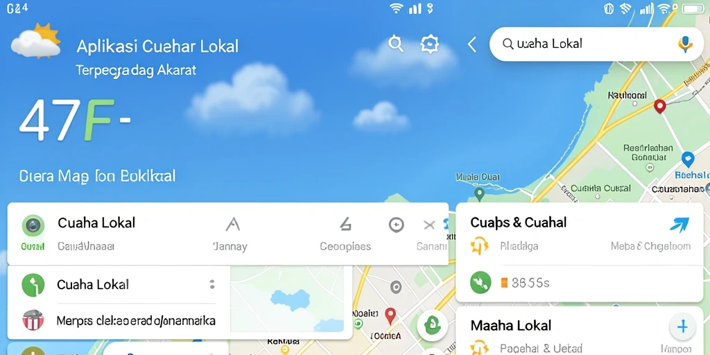 Antarmuka aplikasi Cuaca Lokal 47F yang informatif dan menarik.