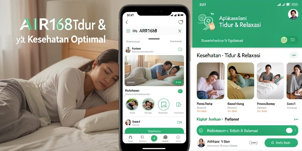 Tampilan antarmuka AIR168 dengan fitur Tidur & Relaksasi yang menenangkan.