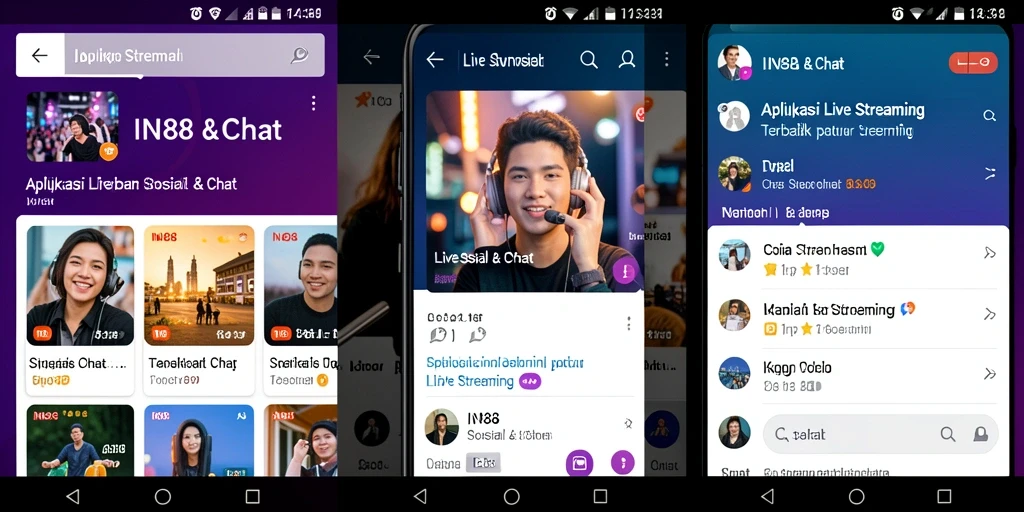 Tampilan antarmuka intuitif dari aplikasi Live Streaming IN88.