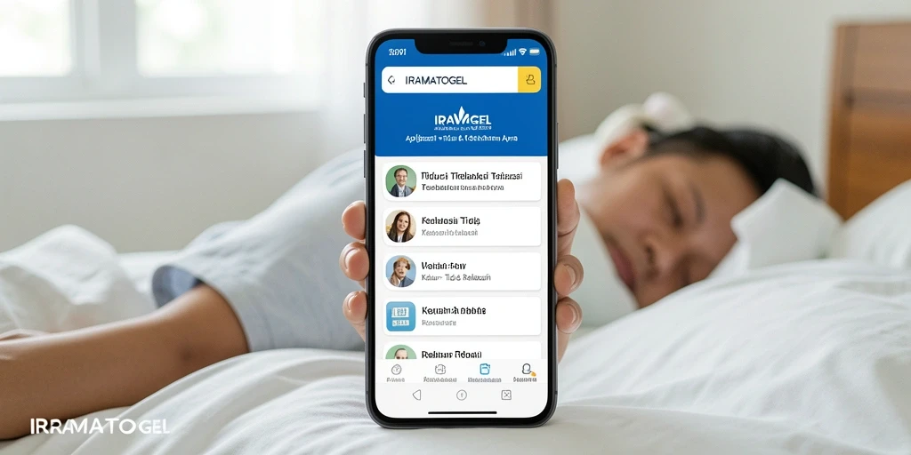 Screenshot aplikasi IRAMATOGEL menampilkan fitur relaksasi yang menarik dan antarmuka yang intuitif.