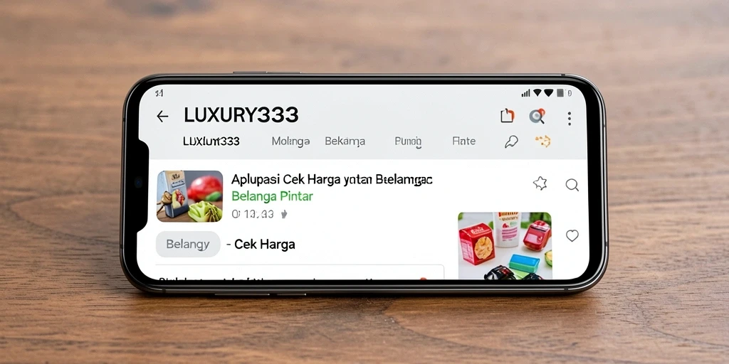 Tampilan antarmuka aplikasi LUXURY333 untuk cek harga dengan mudah.