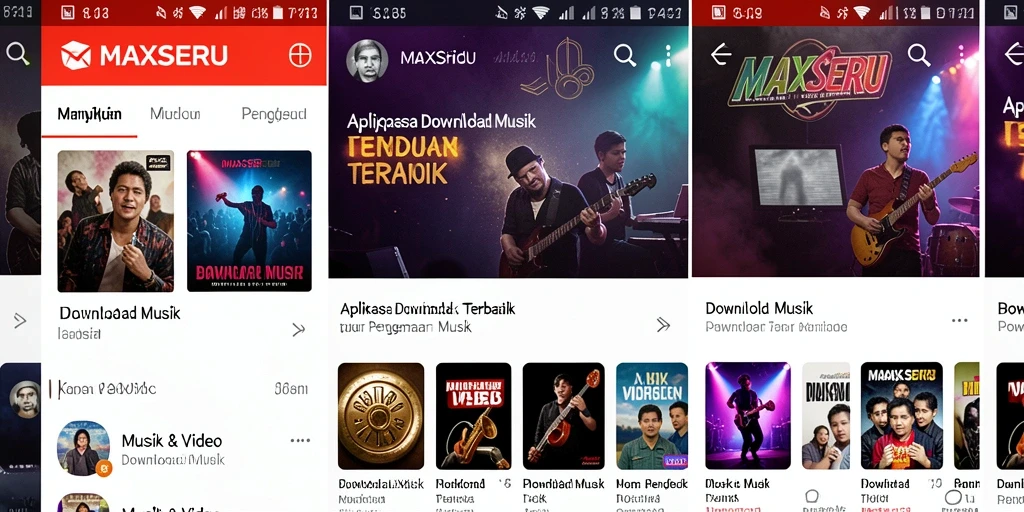 Tampilan antarmuka <strong>MAXSERU</strong> saat mengunduh lagu dengan fitur intuitif.