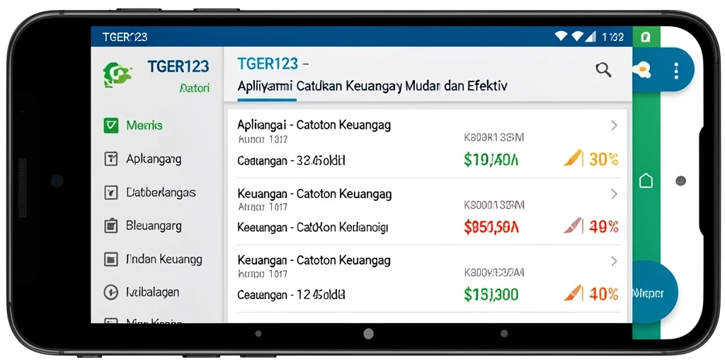 Antarmuka TGER123 yang menarik dan fungsional untuk Catatan Keuangan.